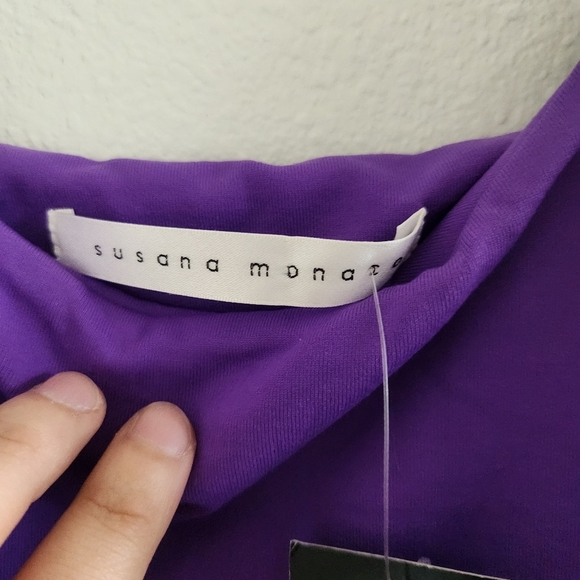 NWT SUSANA MONACO Gathered Purple Tank Dress Size Medium - Picture 3 of 7